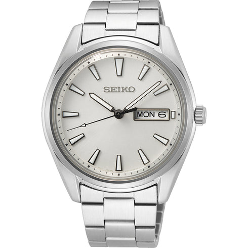 Seiko SUR339P1 Men’s Classic Quartz Watch – Silver Dial, Day‑Date, 40 mm