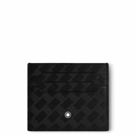 Montblanc Extreme 3.0 131768 Portacarte da uomo - Pelle nera goffrata, 6 scomparti per carte di credito