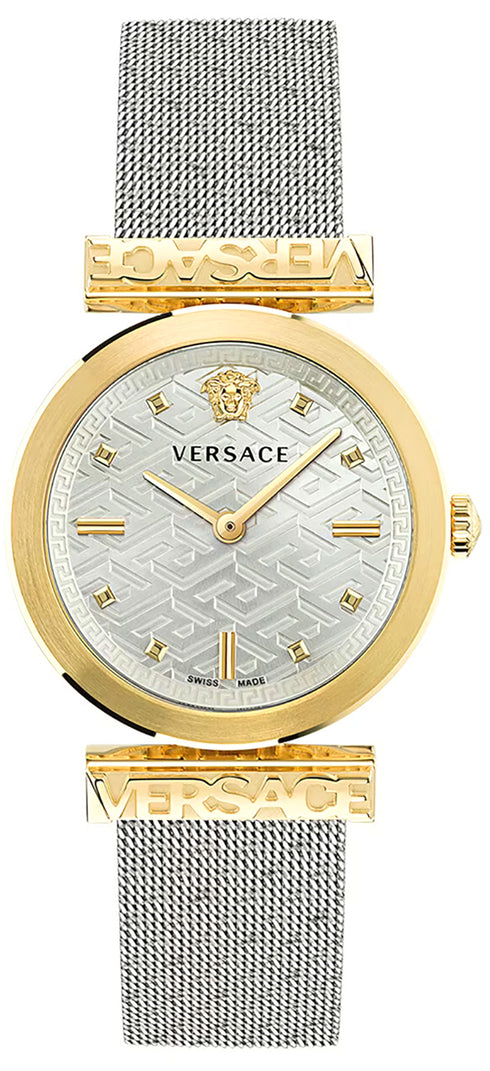 Orologio Versace Regalia VE6J00523 Donna - Cassa in acciaio inossidabile tonalità oro, bracciale a maglie argento, 34mm