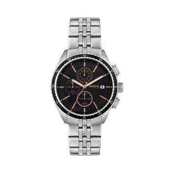 Breil Net EW0545 Men's Chronograph Watch - 42mm Blue Dial with Rose Gold Accents, Blue Steel Bracelet