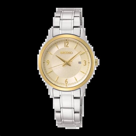 Seiko SXDH04P1 Women's Quartz Watch – Stainless Steel, Champagne Dial