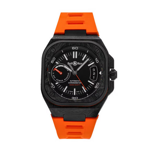 Bell & Ross BR-X5 Carbon Orange Limited Edition Automatic Chronometer 41mm DLC-Coated Titanium and Rubber Watch BRX5R-BO-TC/SRB