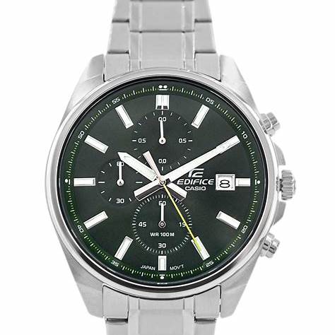 Casio Edifice EFV-610D-3CVUEF Men's Chronograph Watch – Green Dial, Stainless Steel Bracelet