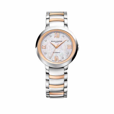 Baume & Mercier Promesse M0A10239 Orologio automatico da donna - Quadrante in madreperla, bracciale in acciaio inossidabile bicolore