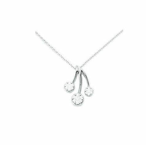 Miluna CLD2391 Collana da donna in oro bianco 18 carati con diamanti a trilogia