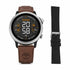 Set di smartwatch Timberland Trail Force TDIGB0064501-SET - Cassa nera, cinturini intercambiabili in pelle marrone e silicone nero