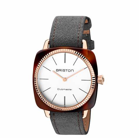 Briston Clubmaster Elegant 37mm White Dial Interchangeable Suede Leather Strap 22937.PRA.T.2.LNT