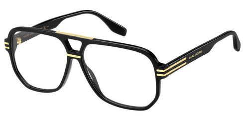 Marc Jacobs MARC 718 807 Men's Eyeglasses – Black/Gold Acetate Frame, 59mm