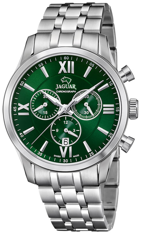 Jaguar J963/3 Men's Acamar Chronograph Watch - Stainless Steel Bracelet, Green Dial