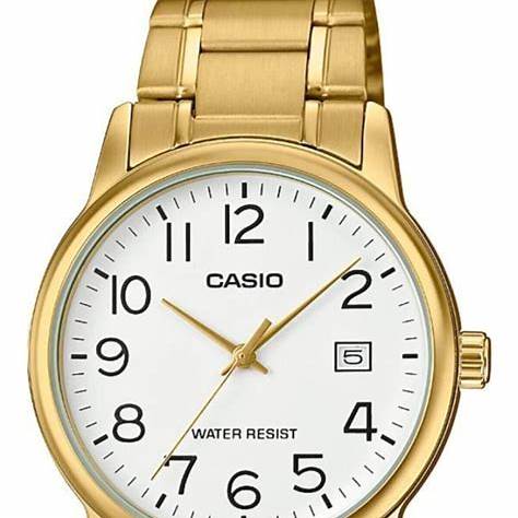 Casio MTP-V002G-7B2UDF Herren Gold-Ton Analog Uhr – Weißes Zifferblatt