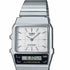 Casio AQ-800E-7AEF Men's Analog-Digital Watch - White Dial, Stainless Steel Bracelet