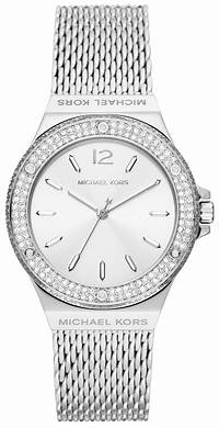 : Michael Kors MK7337 Women's Lennox Silver-Tone Watch with Crystal-Accented Bezel