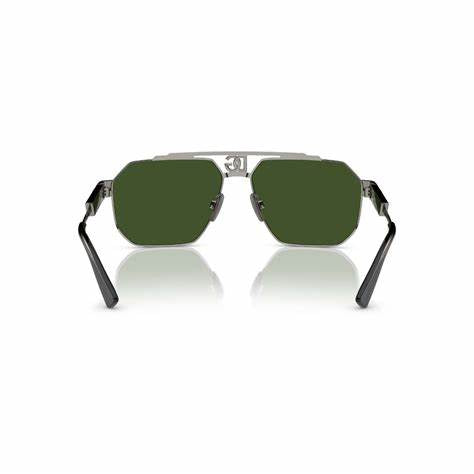 Dolce & Gabbana DG2294 04/71 Unisex Sunglasses - Gunmetal Frame, Dark Green Lenses