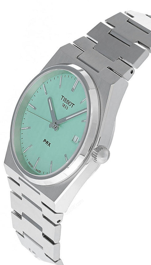 Tissot PRX T137.410.11.091.01 Men's Quartz Watch - 40mm Stainless Steel, Light Green Dial