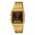 Casio AQ-230GA-5AMQYES Unisex Analog-Digital Watch - Gold-Tone Stainless Steel Band, Brown Dial