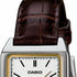 Casio LTP-V007L-7E2UDF Damenarmbanduhr - Weißes Zifferblatt, Braunes Lederarmband