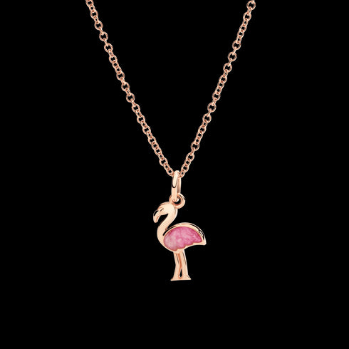 DoDo Flamingo Charm DMC5012-PHENI-ERS9R – 9K Rose Gold & Enamel