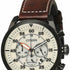 Citizen Eco-Drive Aviator Chronograph Men's Watch - Ivory Dial, Brown Leather Strap