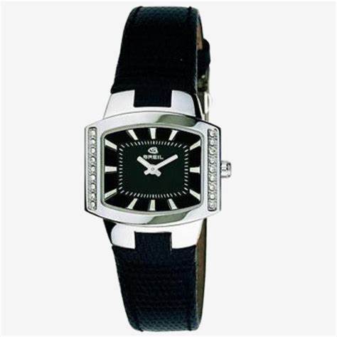 Breil BW0073 Damen-Quarzuhr - Schwarzes Zifferblatt, Swarovski-Kristalle, Schwarzes Lederarmband