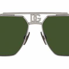 Dolce & Gabbana DG2294 04/71 Unisex Sunglasses - Gunmetal Frame, Dark Green Lenses