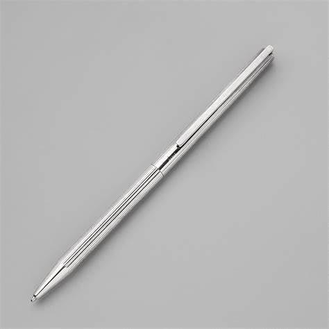 S.T. Dupont Classique Ballpoint Pen Model 045170N - Silver-Plated Vertical Lines