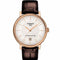 Tissot Carson Premium Powermatic 80 Men's Watch - Silver Dial, Rose Gold PVD Case, Brown Leather Strap