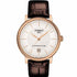 Tissot Carson Premium Powermatic 80 Men's Watch - Silver Dial, Rose Gold PVD Case, Brown Leather Strap