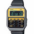 Casio Vintage CA-500WEGG-9BEF Unisex Watch - Calculator, Black Dial, Stainless Steel Bracelet