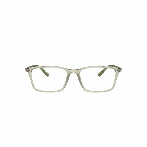 Emporio Armani EA3237 6107 53 Occhiali da vista da uomo - Montatura verde trasparente lucido, lenti chiare