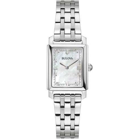 Bulova Sutton 96P244 Women’s Watch – Mother-of-Pearl Dial, 8 Diamonds