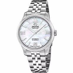Jaguar Classic Automatic J1000/1 Damenuhr - Edelstahlgehäuse, Perlmutt-Zifferblatt, Saphirglas