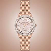 Michael Kors MK4845 Women's Mini Harlowe Rose Gold-Tone Watch with Pavé Crystal Bezel