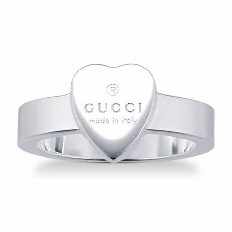 Gucci Trademark Herzring aus Sterlingsilber - Größe 6