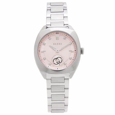 Gucci Interlocking YA142511 Unisex Watch – Pink Dial, Stainless Steel Bracelet