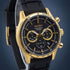 Seiko Chronograph SSB446P1 Quartz Men's Watch - Black Dial, Gold-Tone Case, Silicone Strap