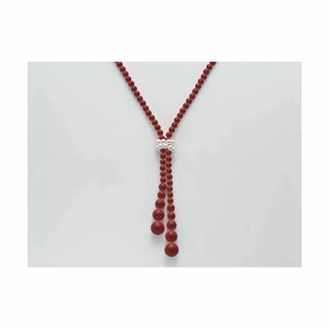 Miluna CLD3658 Collana da donna con corallo rosso e perle d'acqua dolce