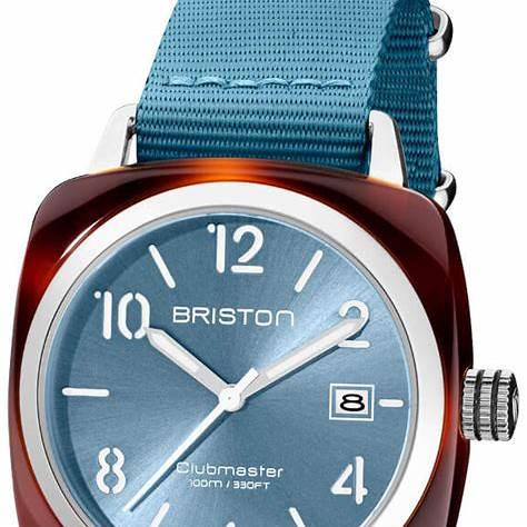 Briston Clubmaster Classic 40mm Ice Blue Dial NATO Strap 23240.SA.T.25.NIB