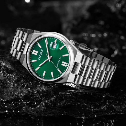 Citizen Tsuyosa NJ0150-81X Men's Watch - Green Dial, Stainless Steel Case and Band