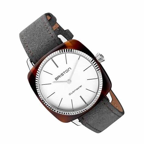 Briston Clubmaster Elegant 37mm White Dial Interchangeable Suede Leather Strap 22937.PRA.T.2.LNT