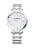 Baume & Mercier Classima MOA10356 Orologio al quarzo da donna - Cassa in acciaio inossidabile da 36,5 mm, quadrante bianco, numeri romani, datario, bracciale in acciaio inossidabile