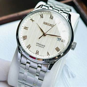 Seiko Presage SRPF45J1 Herren Automatik Uhr - Edelstahl, Beiges Zifferblatt