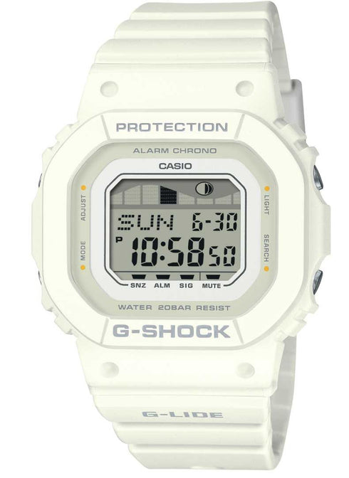 Casio G-Shock GLX-S5600-7BER Unisex Digital Watch - White Resin Band, Tide & Moon Data