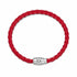 Montblanc 130903 Red Leather Bracelet with Stainless Steel Triple-Ring Clasp