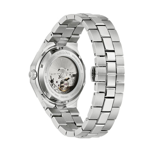 Bulova 96B463 Men's Automatic Watch – Blue Dial, 40mm Steel Case, 100m WR