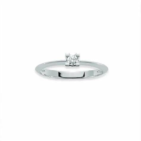 Miluna LID3265-010G7 Women's Solitaire Ring - 18K White Gold with 0.10ct Diamond