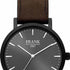 Frank 1967 7FW-0011 Men's Watch - Black Leather Strap, Black Dial, 42mm