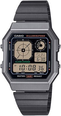 CASIO & VINTAGECasio Vintage A130WEGG - 1AEF Men's Digital Watch - Black Resin Case, Multicolored DialWATCHESEcecile