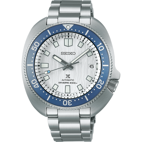 Reloj de buceo para hombre Seiko Prospex SPB301J1 'Save the Ocean' 1970 Re-Interpretation - Acero inoxidable, esfera blanco hielo