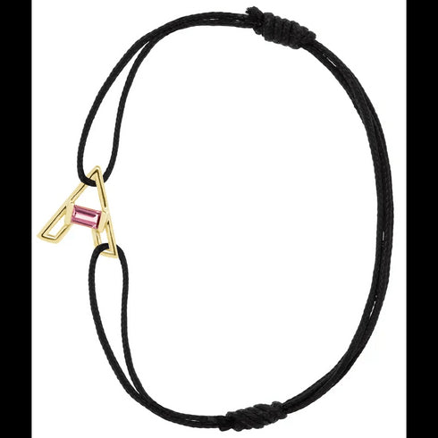 ALIITAAliita CBPUHA0013YG09K Letra A Bracelet – 9kt Yellow Gold, Pink Tourmaline, Adjustable CordBIJOUXEcecile