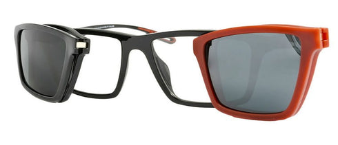 Emporio Armani EA4189U 5017/1W Lunettes de soleil à clip pour homme - monture noire brillante, 55 mm